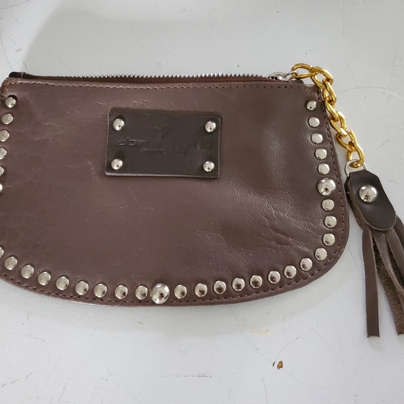 Studded Leather WRISTLET CLUTCH Alberta Dicanio ***NEW***$99 - Picture 1 of 3